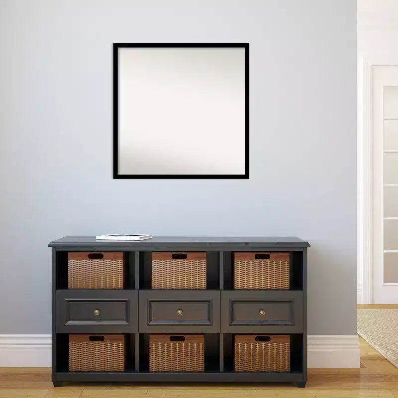 Specchio da parete quadrato 27,5" x 27,5" con cornice nera