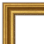 Specchio da parete rettangolare incorniciato per bagno, 33,75 x 27,75 pollici, cornice dorata