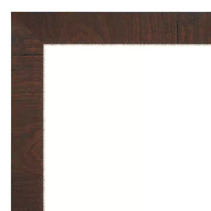Specchio da parete rettangolare per bagno da 41" x 30" con cornice stretta marrone