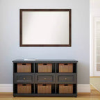 Specchio da parete rettangolare per bagno da 41" x 30" con cornice stretta marrone