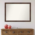 Specchio da parete rettangolare per bagno da 41" x 30" con cornice stretta marrone