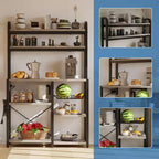 Scaffale da cucina a 6 livelli con prese di corrente integrate