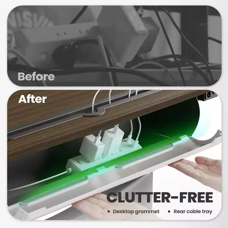 Scrivania Elettrica Regolabile in Altezza con Cassetto Contenitore