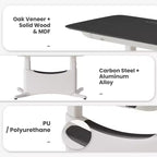 Scrivania Elettrica Regolabile in Altezza con Cassetto Contenitore