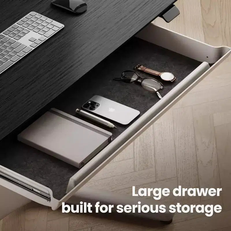 Scrivania Elettrica Regolabile in Altezza con Cassetto Contenitore
