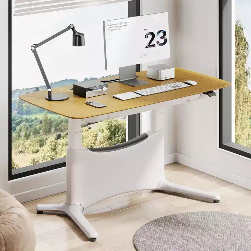 Scrivania Elettrica Regolabile in Altezza con Cassetto Contenitore