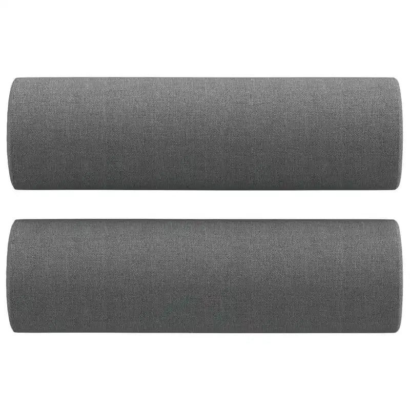 Set divanetto a 2 posti imbottito – Tessuto grigio scuro con telaio in metallo