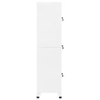 Armadio spogliatoio a 3 ante in acciaio – 180 cm H, bianco opaco