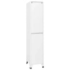 Armadio spogliatoio a 3 ante in acciaio – 180 cm H, bianco opaco