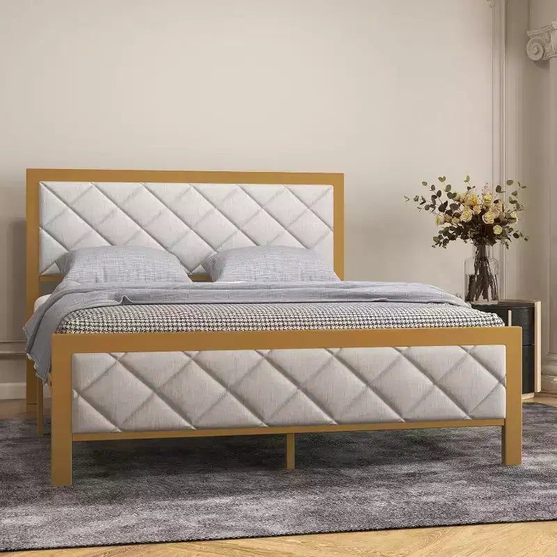 Struttura Letto in Velluto con Testiera Trapuntata e Contenitore Sottopiano