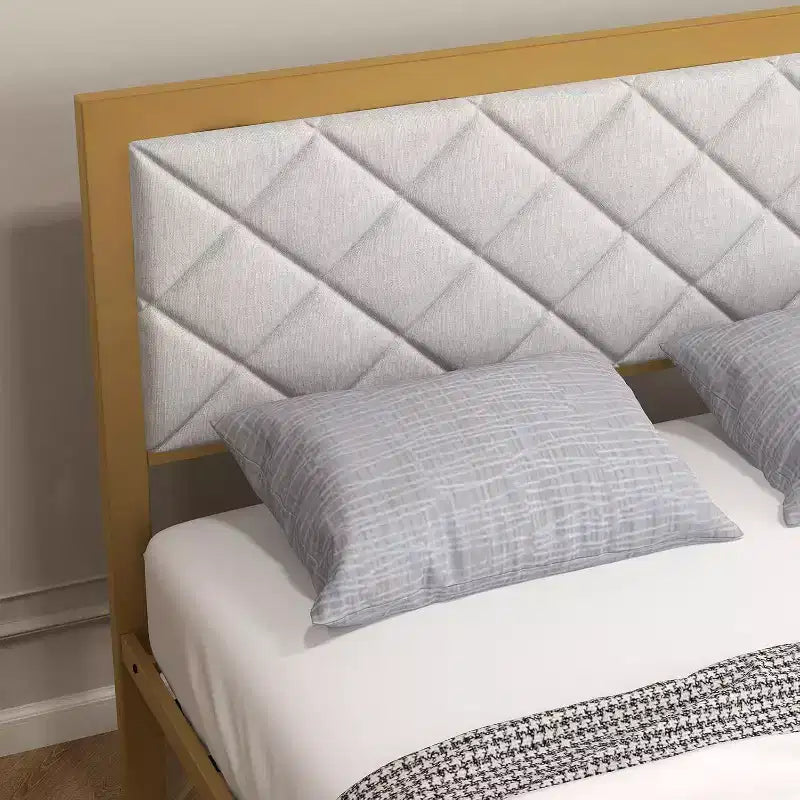 Struttura Letto in Velluto con Testiera Trapuntata e Contenitore Sottopiano
