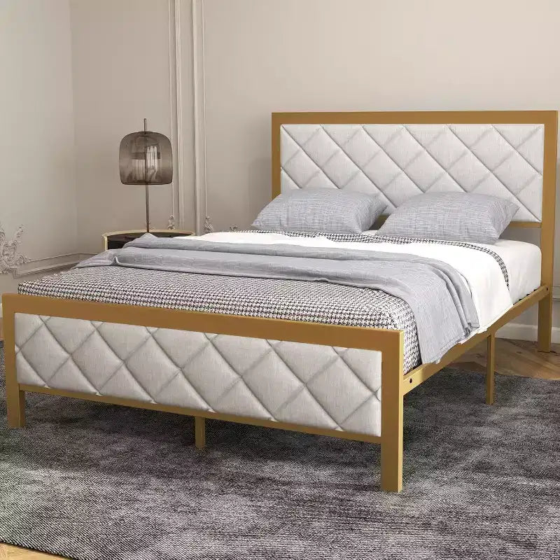 Struttura Letto in Velluto con Testiera Trapuntata e Contenitore Sottopiano