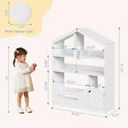 Libreria per bambini a 3 ripiani con luce a sensore di movimento