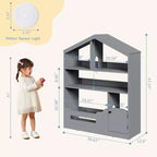 Libreria per bambini a 3 ripiani con luce a sensore di movimento