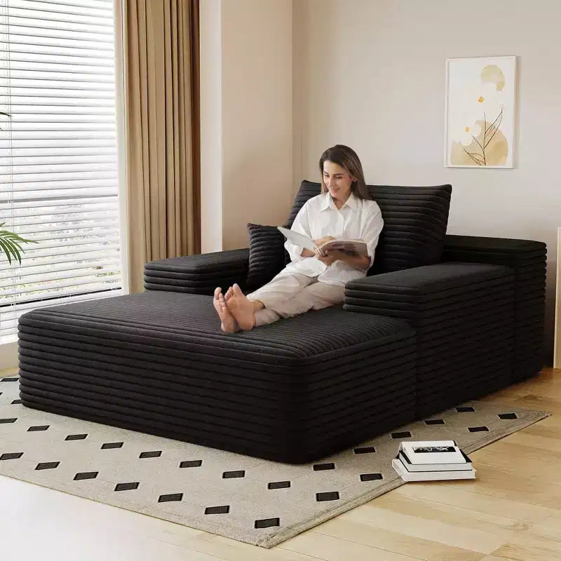 Chaise longue oversize – Peluche effetto pelliccia, 173 x 130 cm
