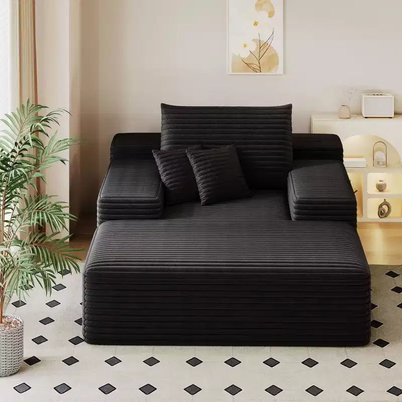 Chaise longue oversize – Peluche effetto pelliccia, 173 x 130 cm
