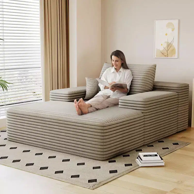 Chaise longue oversize – Peluche effetto pelliccia, 173 x 130 cm