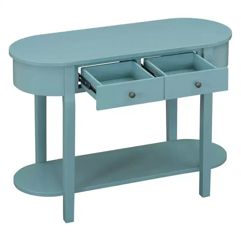 Consolle retrò con design curvo – Verde turchese