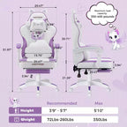 Sedia da gaming ergonomica con poggiapiedi e supporto lombare massaggiante