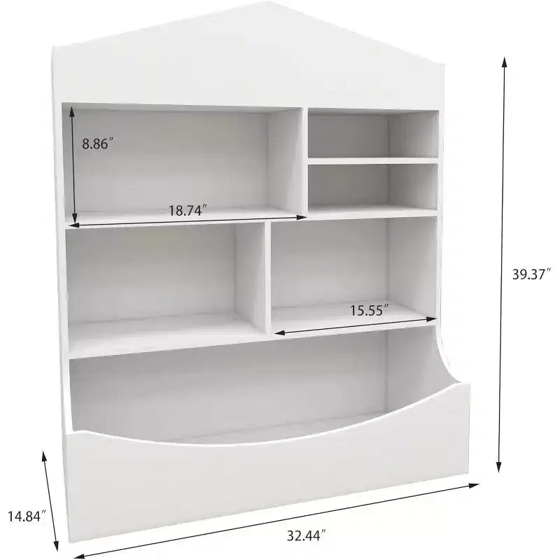 Libreria e contenitore per giocattoli per bambini – 9 scomparti, bianco
