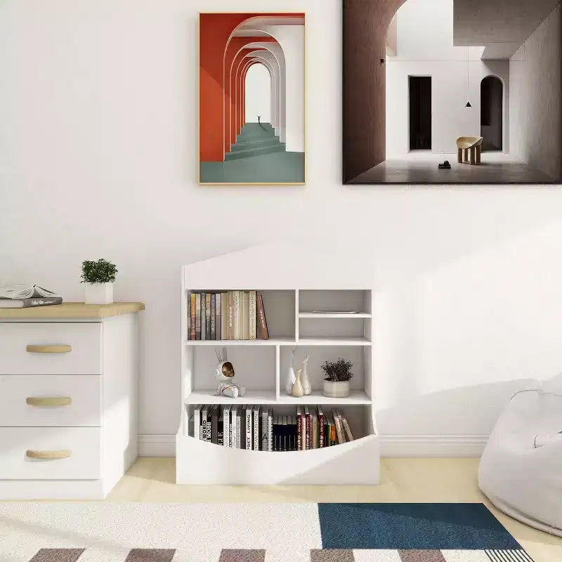 Libreria e contenitore per giocattoli per bambini – 9 scomparti, bianco