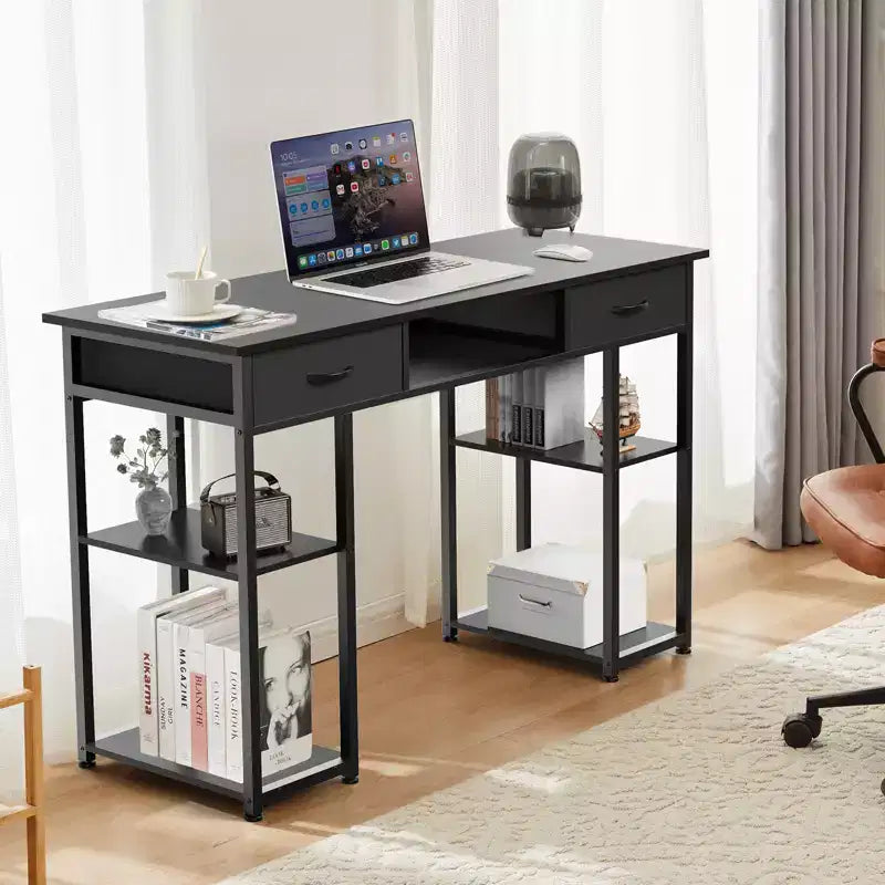 Scrivania piccola per ufficio domestico con contenitore – 120 x 40 x 77,7 cm