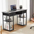 Scrivania piccola per ufficio domestico con contenitore – 120 x 40 x 77,7 cm