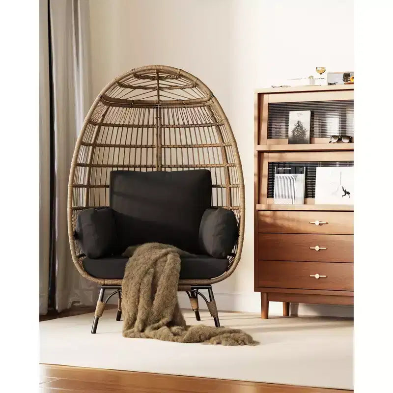 Sedia a uovo da esterno oversize con cuscini spessi – Portata 158 kg