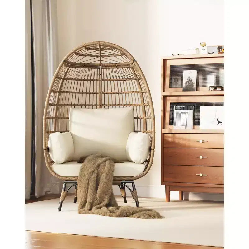 Sedia a uovo da esterno oversize con cuscini spessi – Portata 158 kg