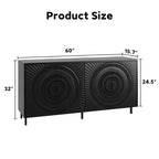 Credenza moderna in legno nero con ripiani regolabili