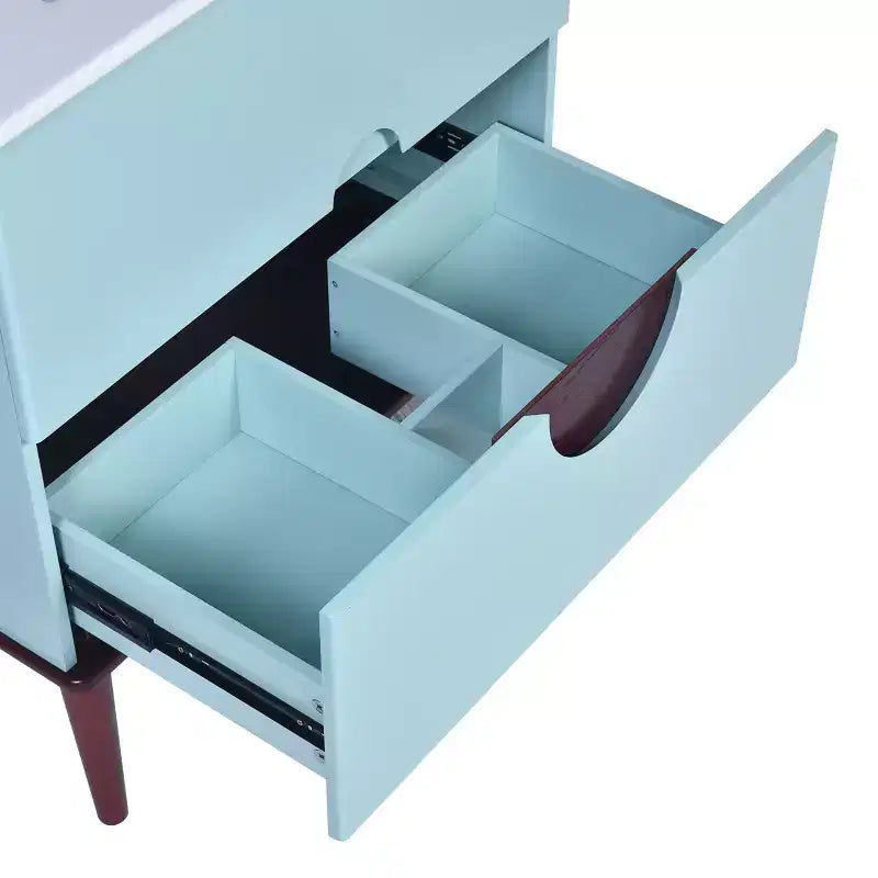 Mobile Bagno 75 cm con Lavabo in Ceramica e Cassetti Contenitore – Blu