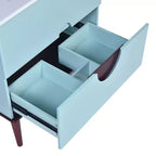 Mobile Bagno 75 cm con Lavabo in Ceramica e Cassetti Contenitore – Blu