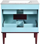 Mobile Bagno 75 cm con Lavabo in Ceramica e Cassetti Contenitore – Blu