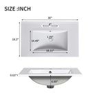 Mobile Bagno 75 cm con Lavabo in Ceramica e Cassetti Contenitore – Blu
