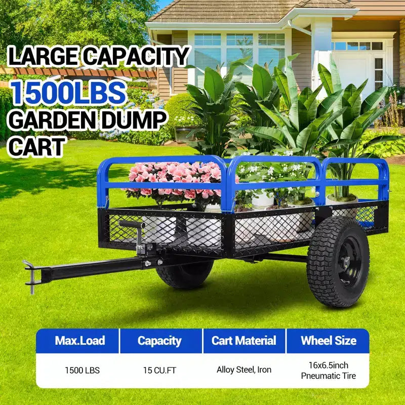 Carrello ribaltabile in acciaio per impieghi gravosi – Capacità 680 kg, 0,42 metri cubi