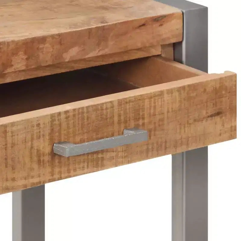 Consolle in legno massello di mango con struttura in ferro