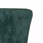 Sedia alta con schienale in velluto verde scuro