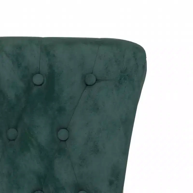 Sedia alta con schienale in velluto verde scuro