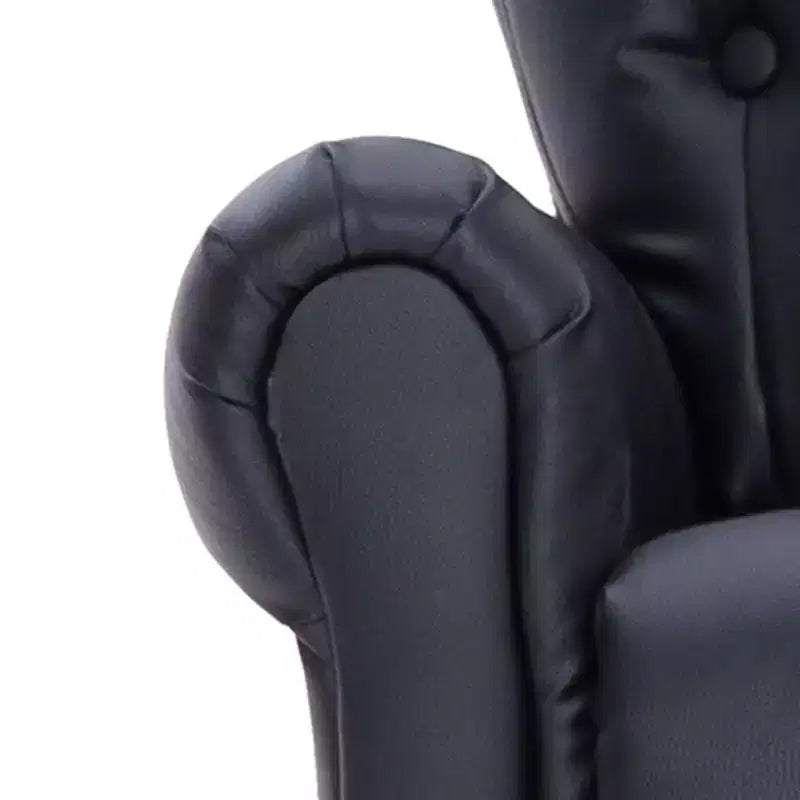Poltrona reclinabile con poggiapiedi – Similpelle Nera