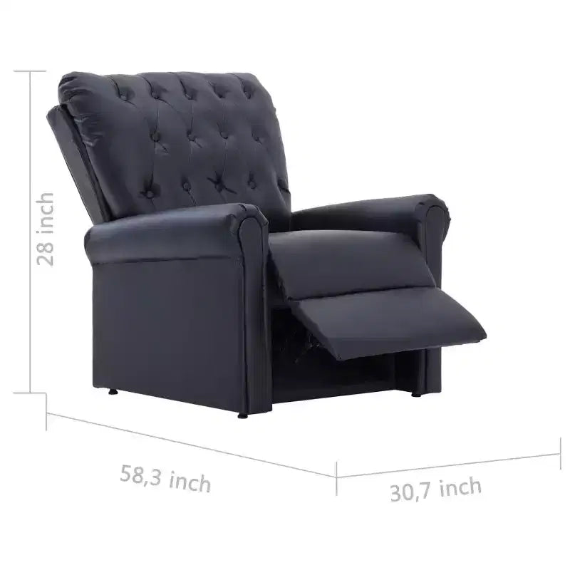 Poltrona reclinabile con poggiapiedi – Similpelle Nera
