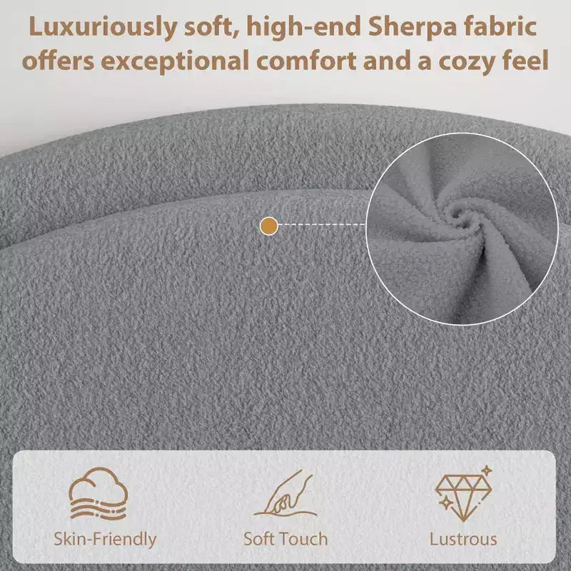 Struttura letto imbottita con piattaforma e testiera arrotondata