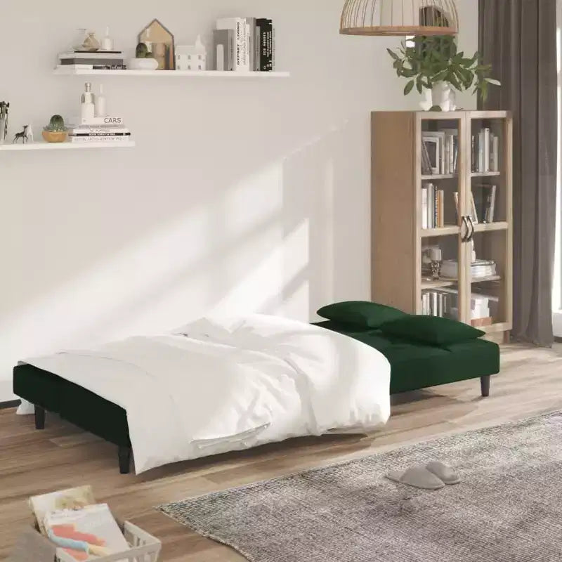 Divano Letto 2 Posti in Velluto con Cuscini