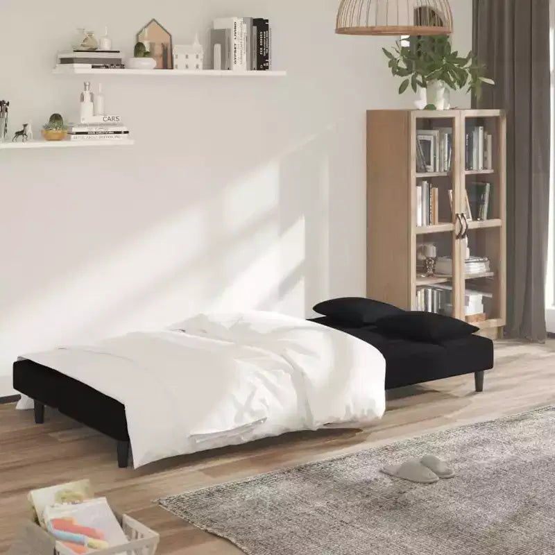 Divano Letto 2 Posti in Velluto con Cuscini