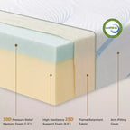 Materasso in memory foam da 10 pollici – rigidità media