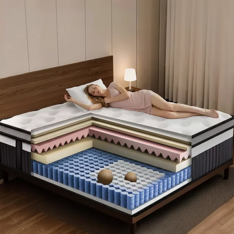 Materasso Ibrido King Size 14 Pollici – Memory Foam e Molle Insacchettate