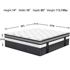 Materasso Ibrido King Size 14 Pollici – Memory Foam e Molle Insacchettate