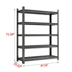 Scaffale metallico regolabile a 5 ripiani