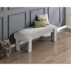 Panca ovale imbottita in velluto con struttura in compensato – Pouf da camera da letto e ingresso