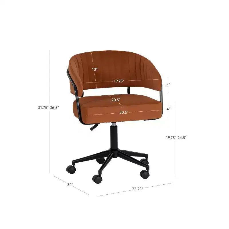 Sedia da ufficio regolabile Caramel Velvet