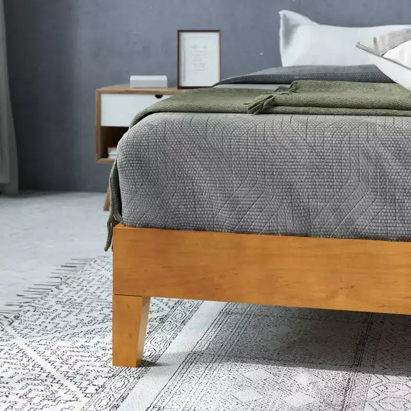 Base letto a piattaforma in legno da 12 pollici – Non necessita di doghe